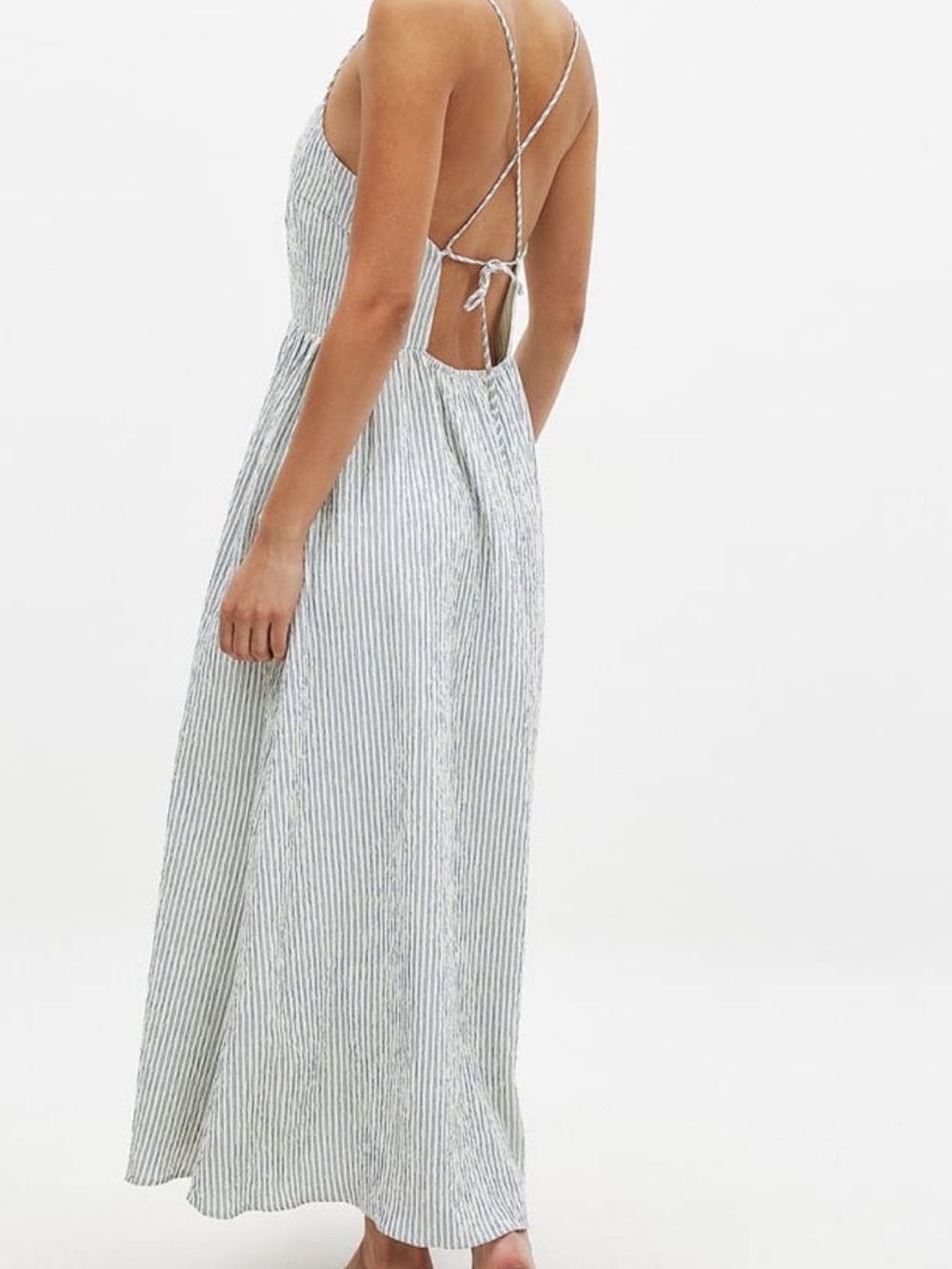 NAKD striped open back midi dress size EU 34